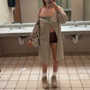 100% Cotton Blouse Button Down Oversized Dress Shirt Cardigan Cover Up